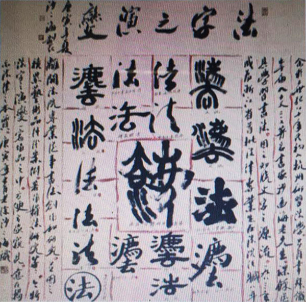 沙二海主题书法《法字之演变》,被最高人民法院收藏,全国126家报刊